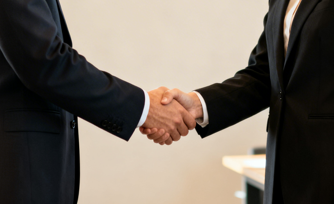 Aperto de mão empresarial